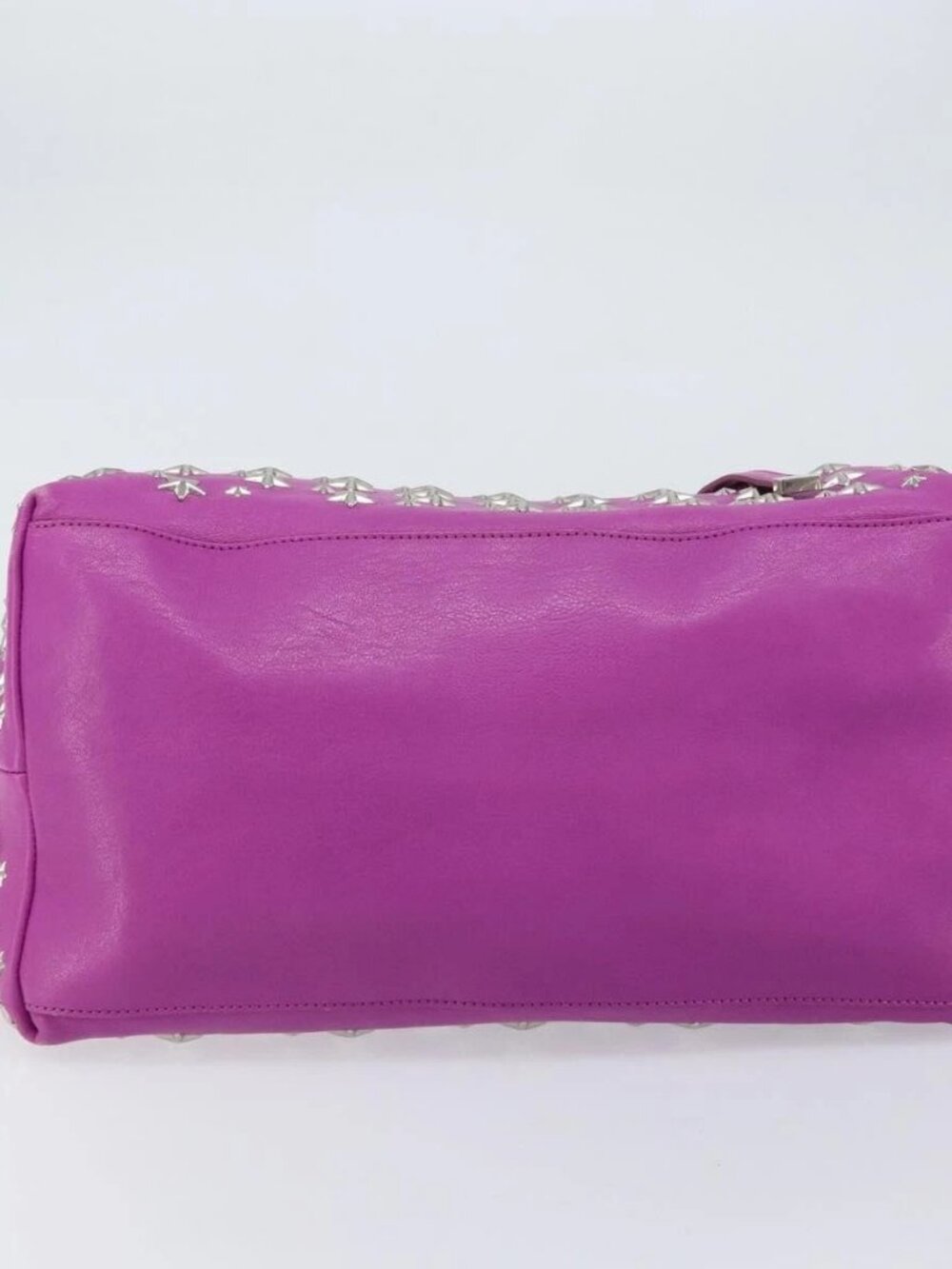 Jimmy Choo Studs Tote Bag Leather Purple Silver Auth yk20140 - Picture 7 of 16